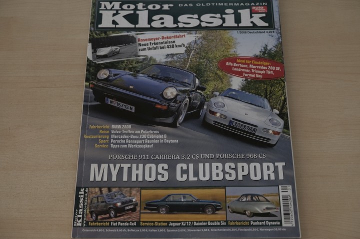 Deckblatt Motor Klassik (01/2008)